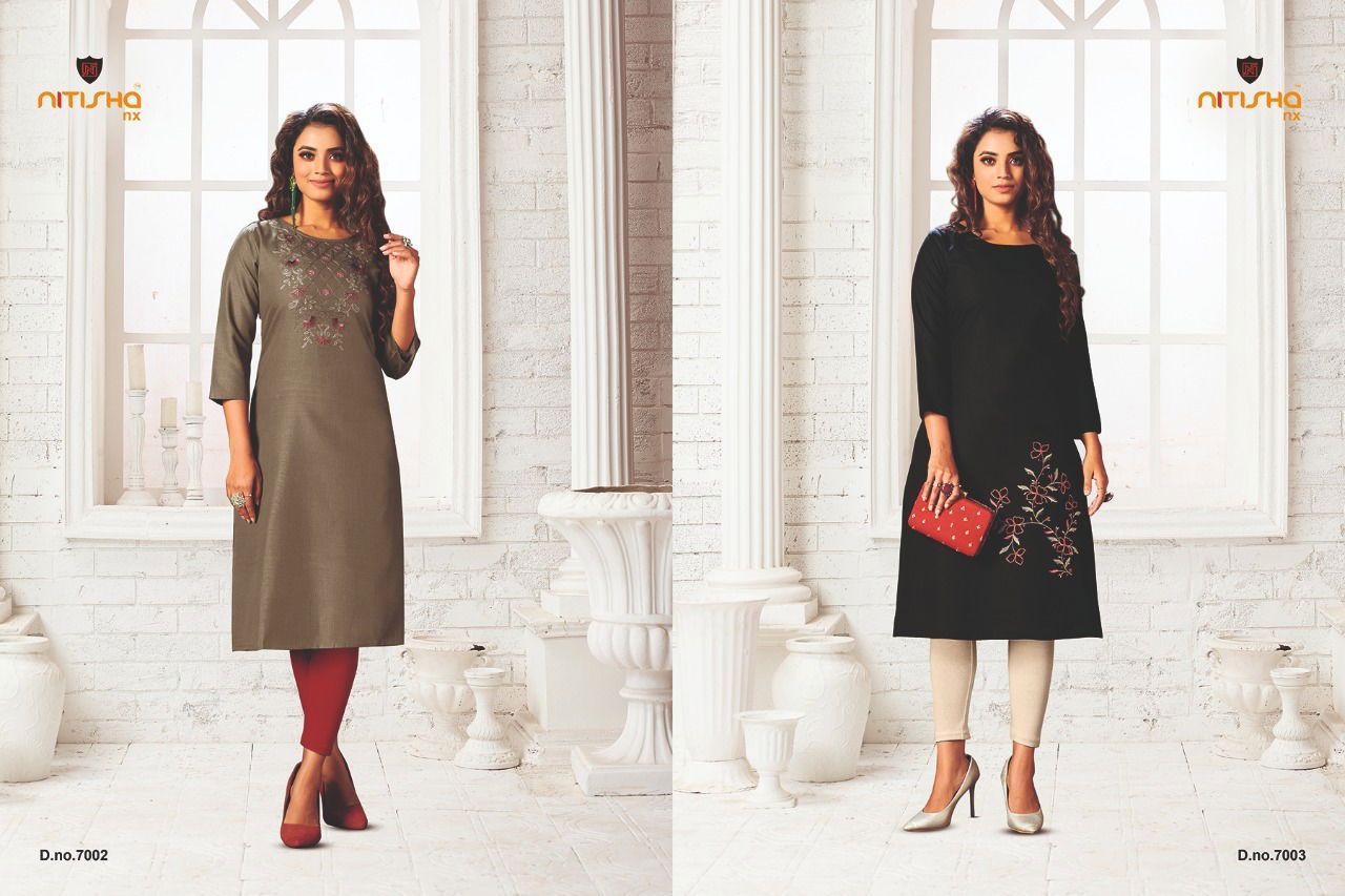 Nitisha Nx Viva 7 Fancy Regular Wear Soft Cotton Embroidery Kurti Collection